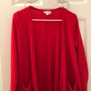 Solid red LuLaRoe Sarah Cardigan